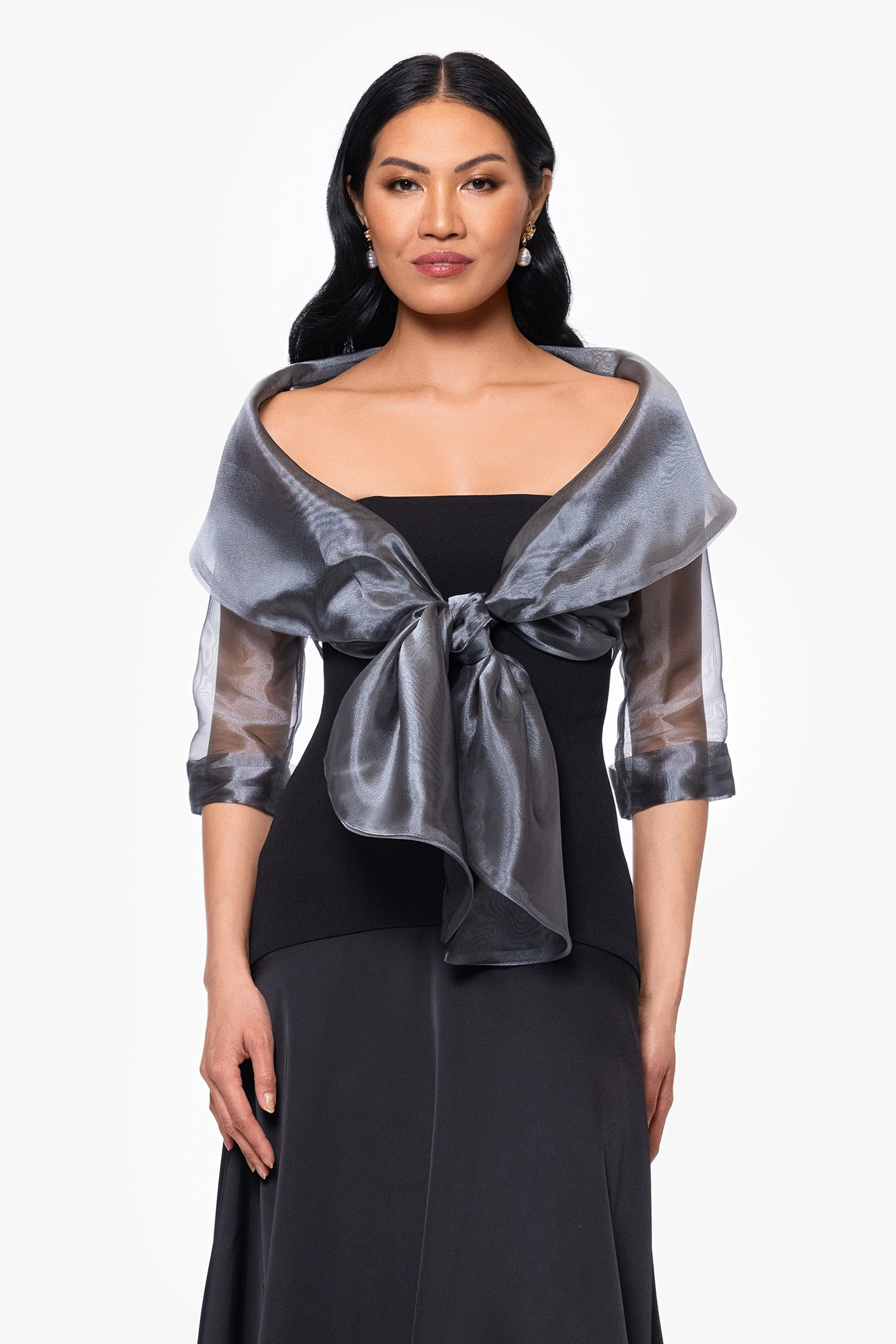 "Agnes" Organza 3/4 Sleeve Shawl Wrap - Image 10
