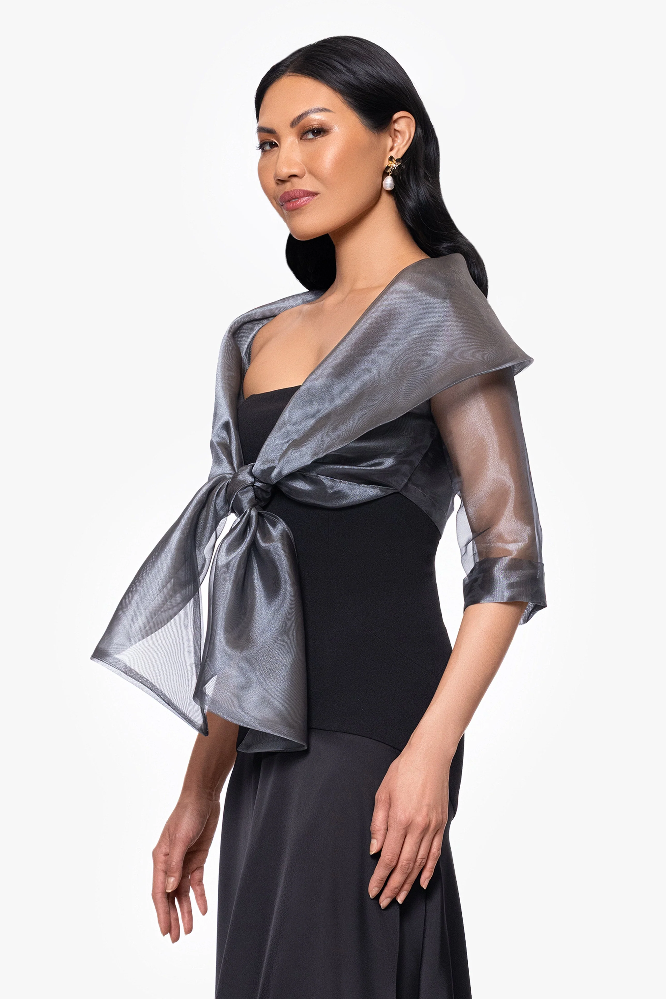 "Agnes" Organza 3/4 Sleeve Shawl Wrap - Image 12