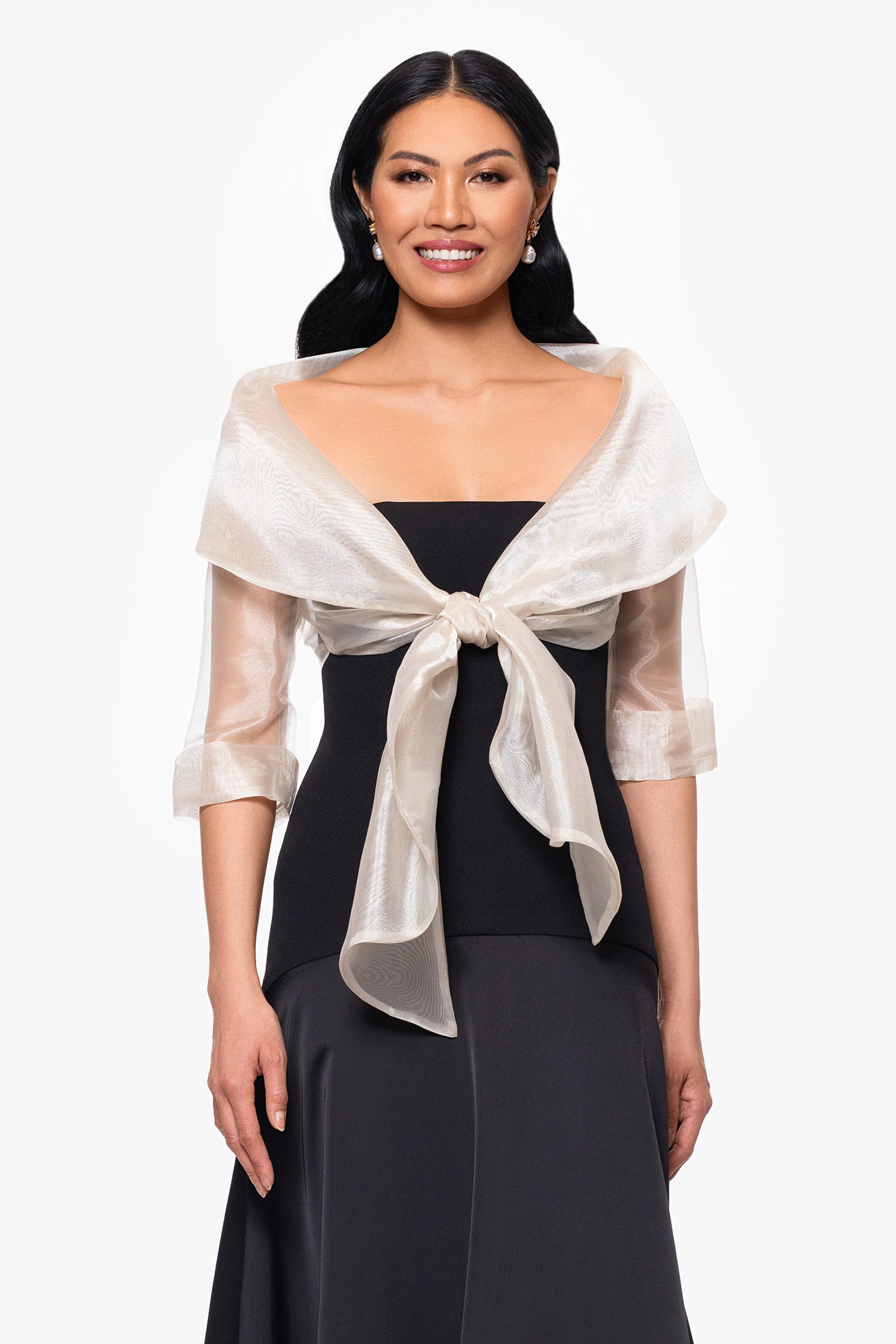 "Agnes" Organza 3/4 Sleeve Shawl Wrap - Image 22