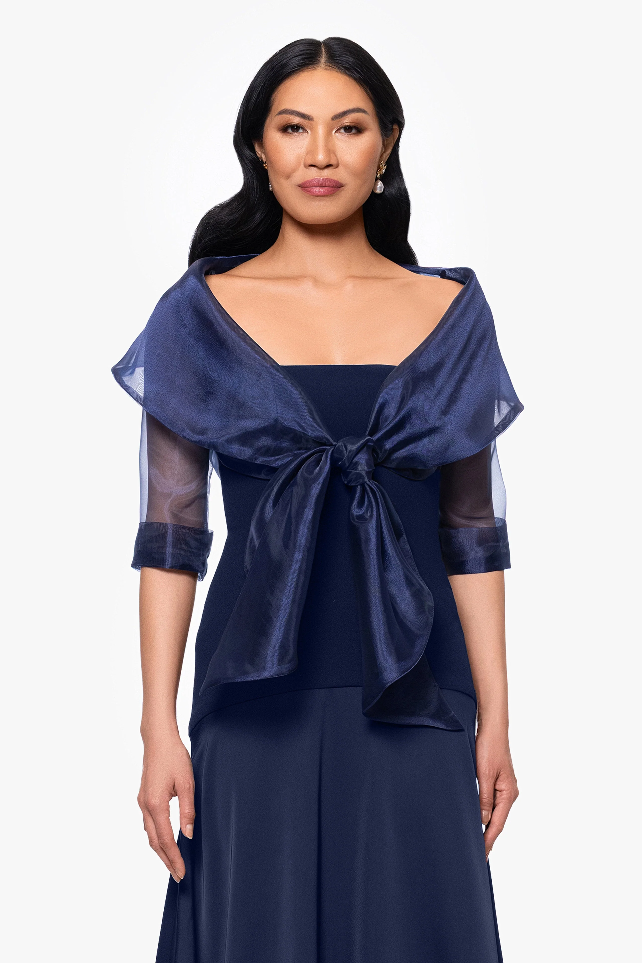 "Agnes" Organza 3/4 Sleeve Shawl Wrap - Image 10