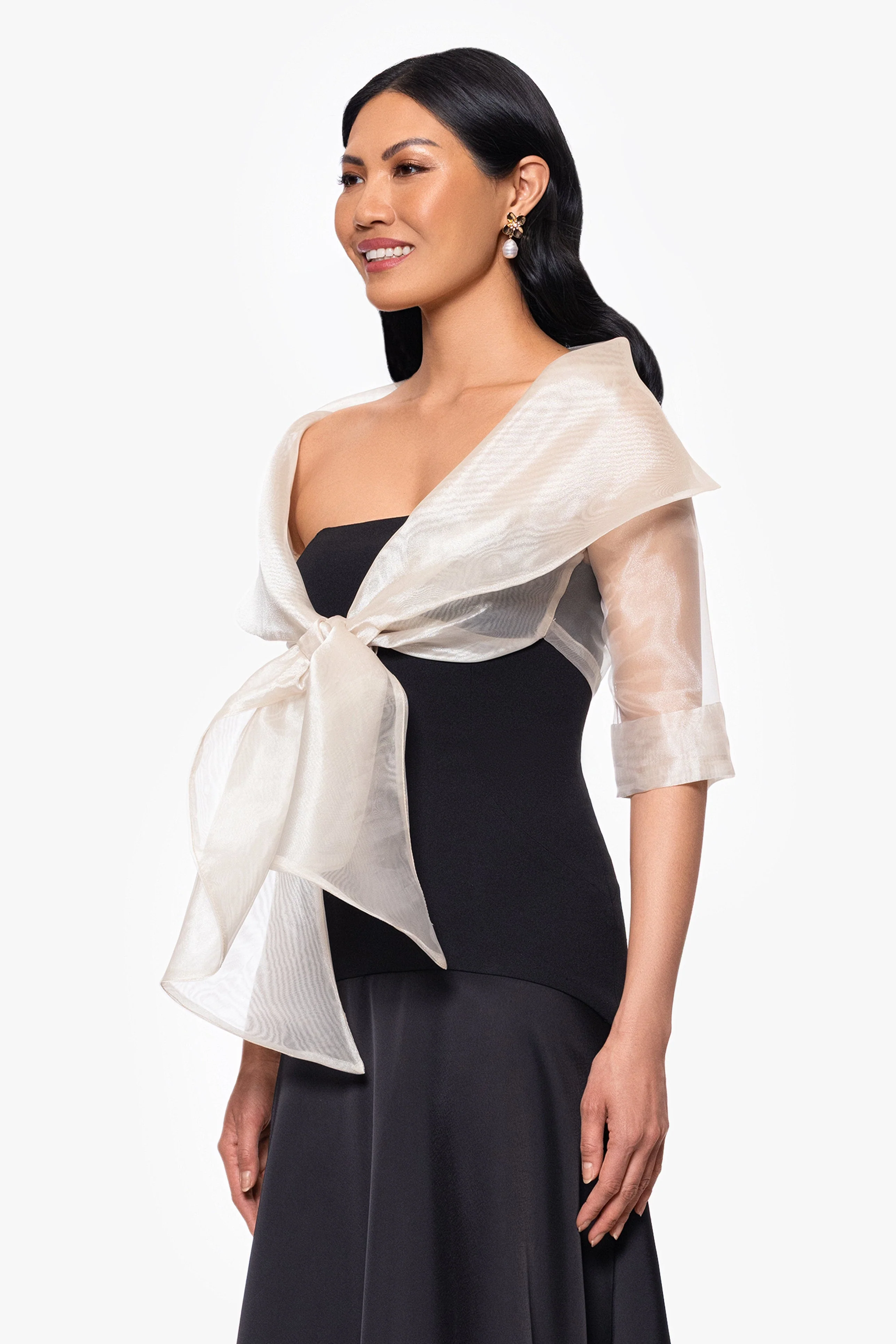 "Agnes" Organza 3/4 Sleeve Shawl Wrap - Image 16