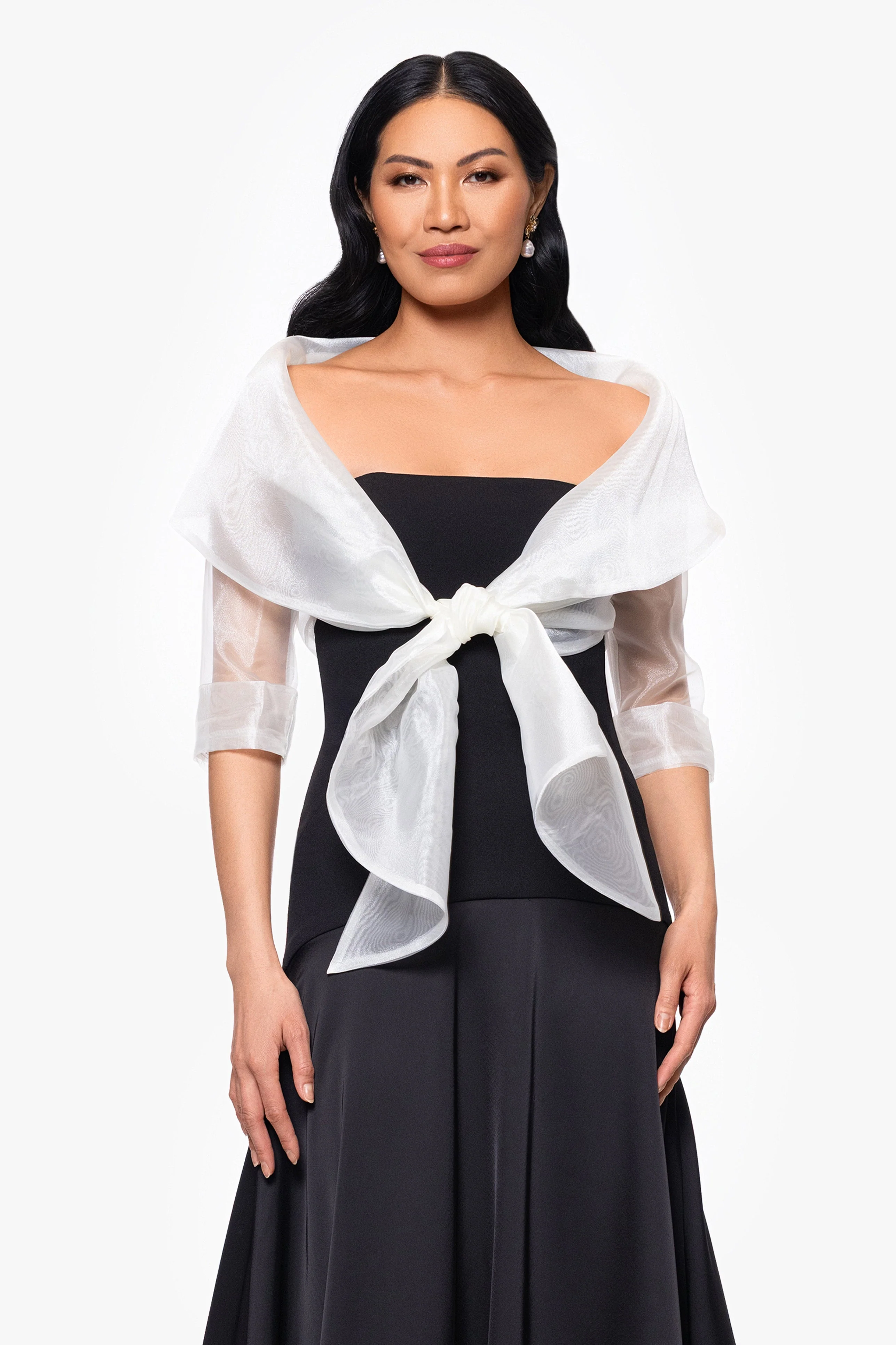 "Agnes" Organza 3/4 Sleeve Shawl Wrap - Image 10
