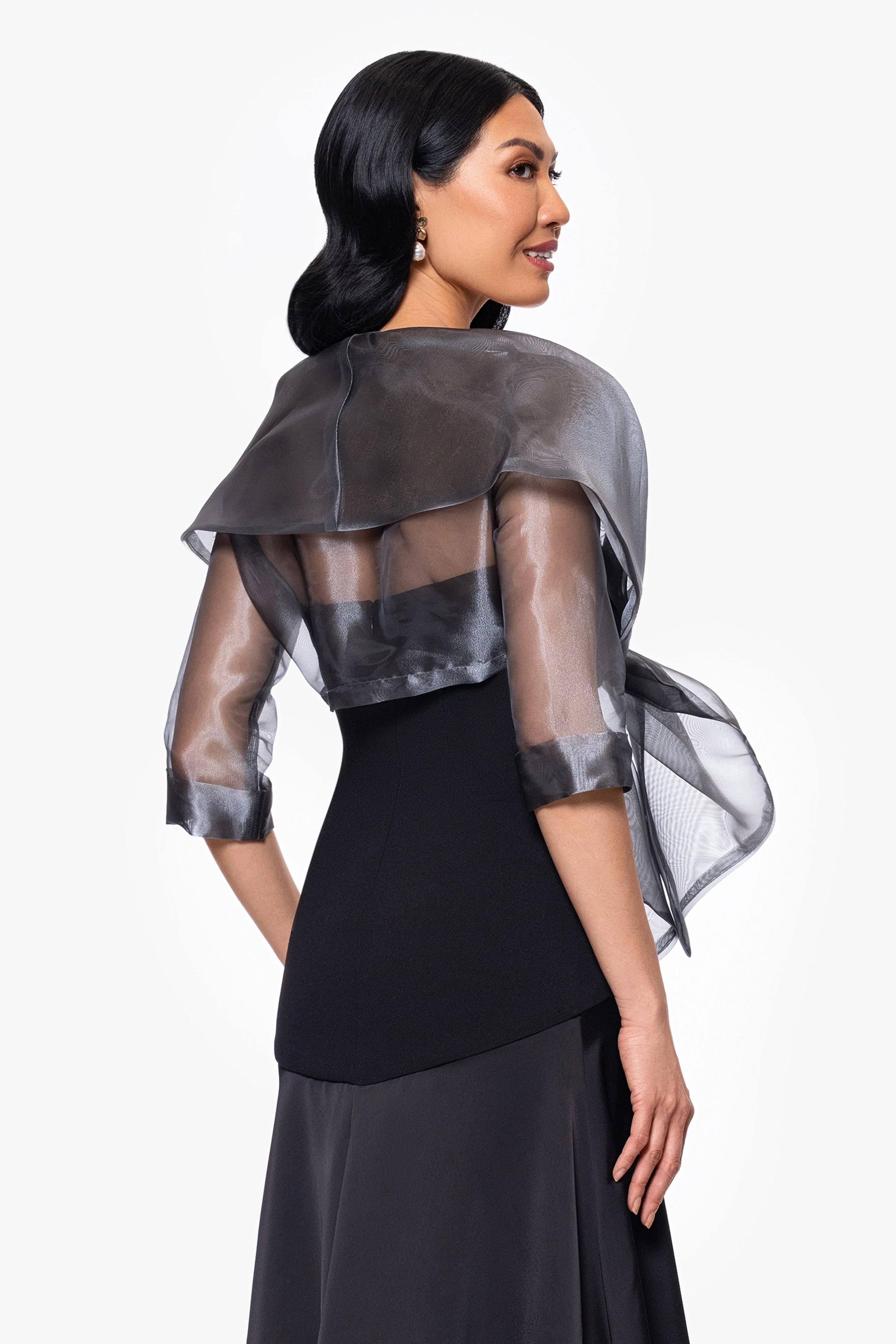 "Agnes" Organza 3/4 Sleeve Shawl Wrap - Image 15