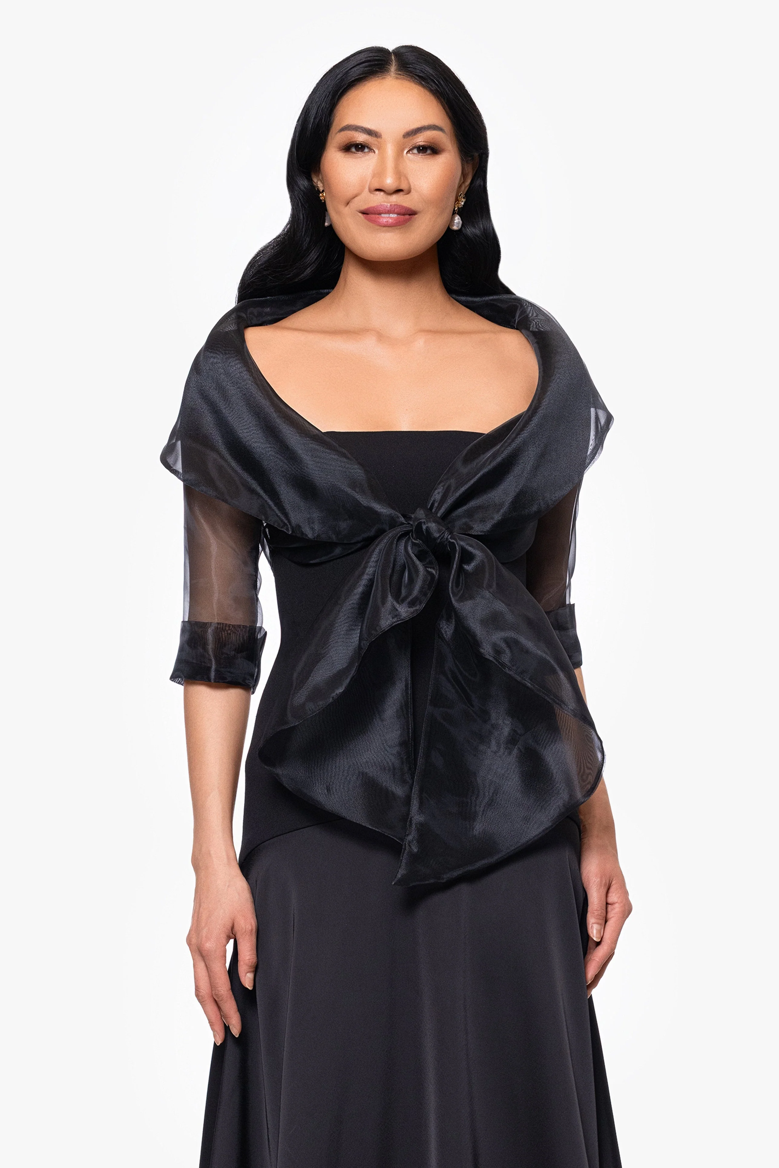 "Agnes" Organza 3/4 Sleeve Shawl Wrap - Image 18