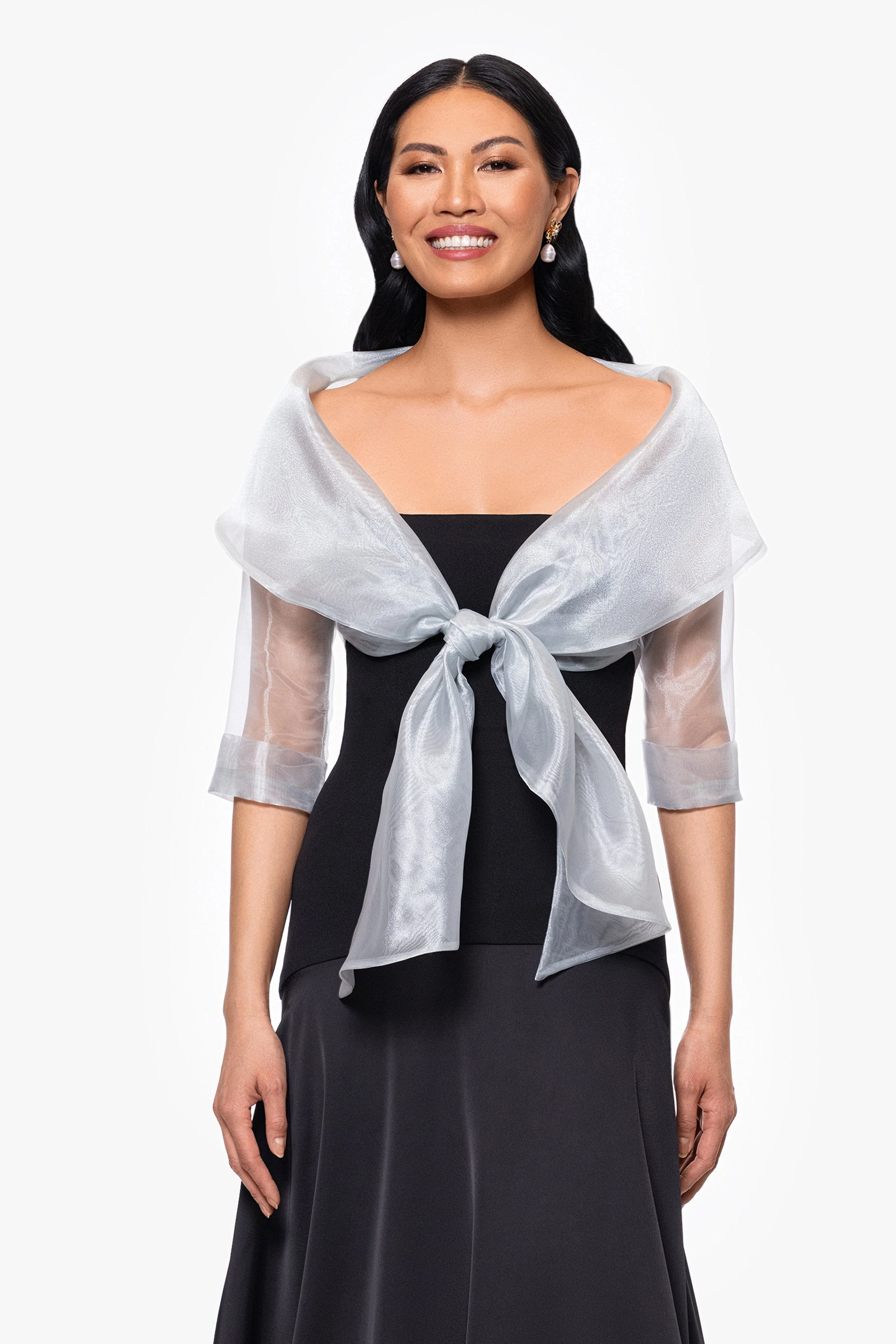 "Agnes" Organza 3/4 Sleeve Shawl Wrap - Image 6