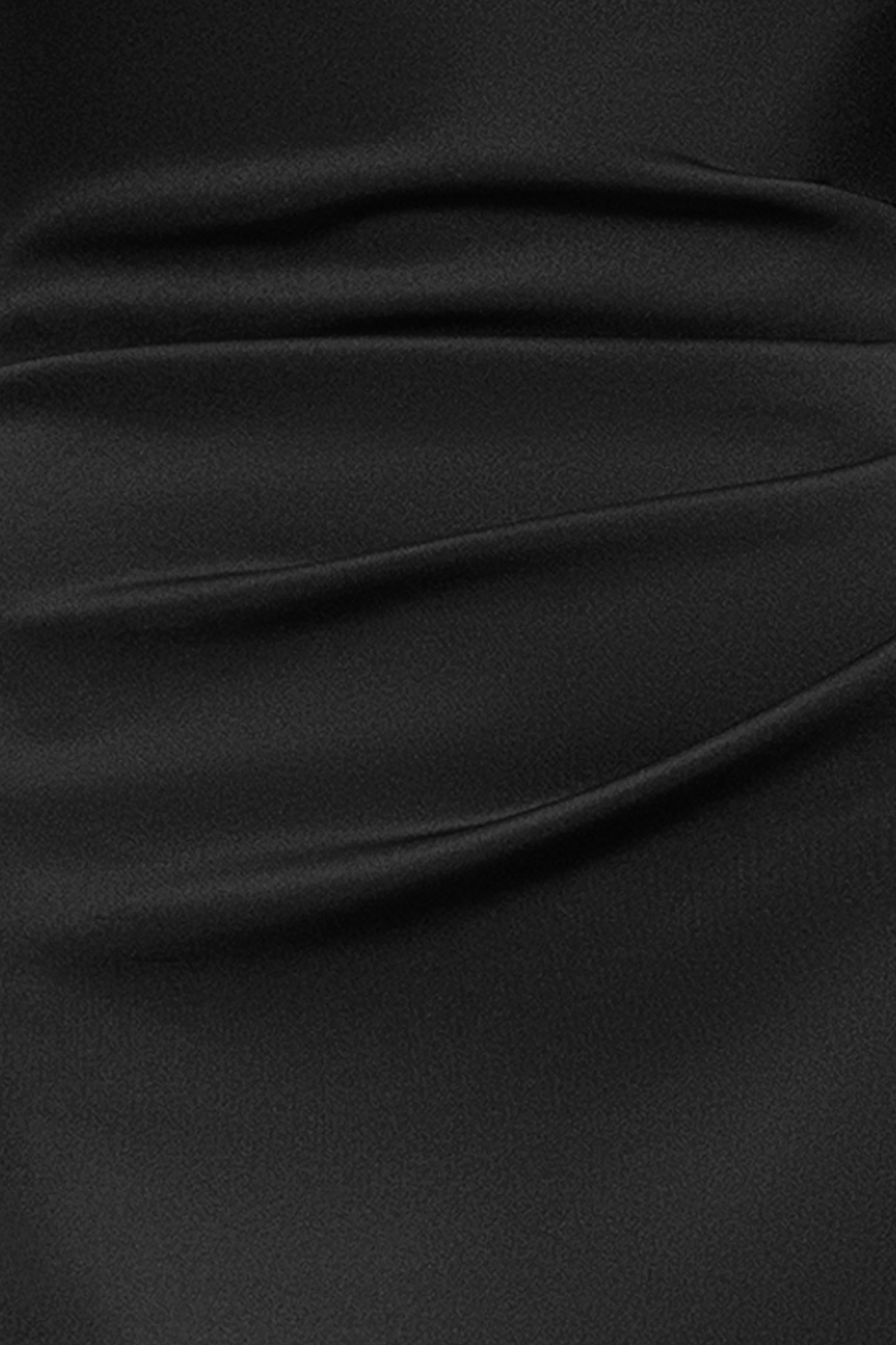 "Gigi" Techno Scuba Cross Neck Ruffle Floor Length Dress - Image 5