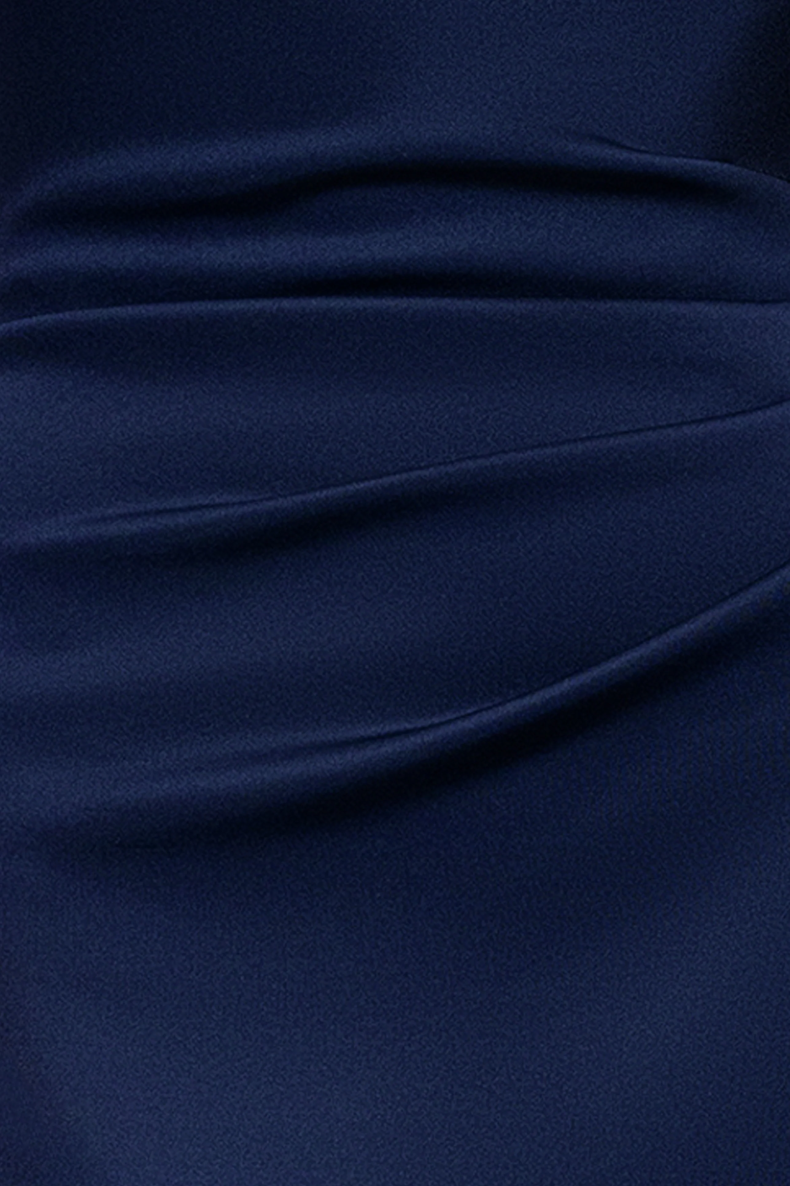 "Gigi" Techno Scuba Cross Neck Ruffle Floor Length Dress - Image 13