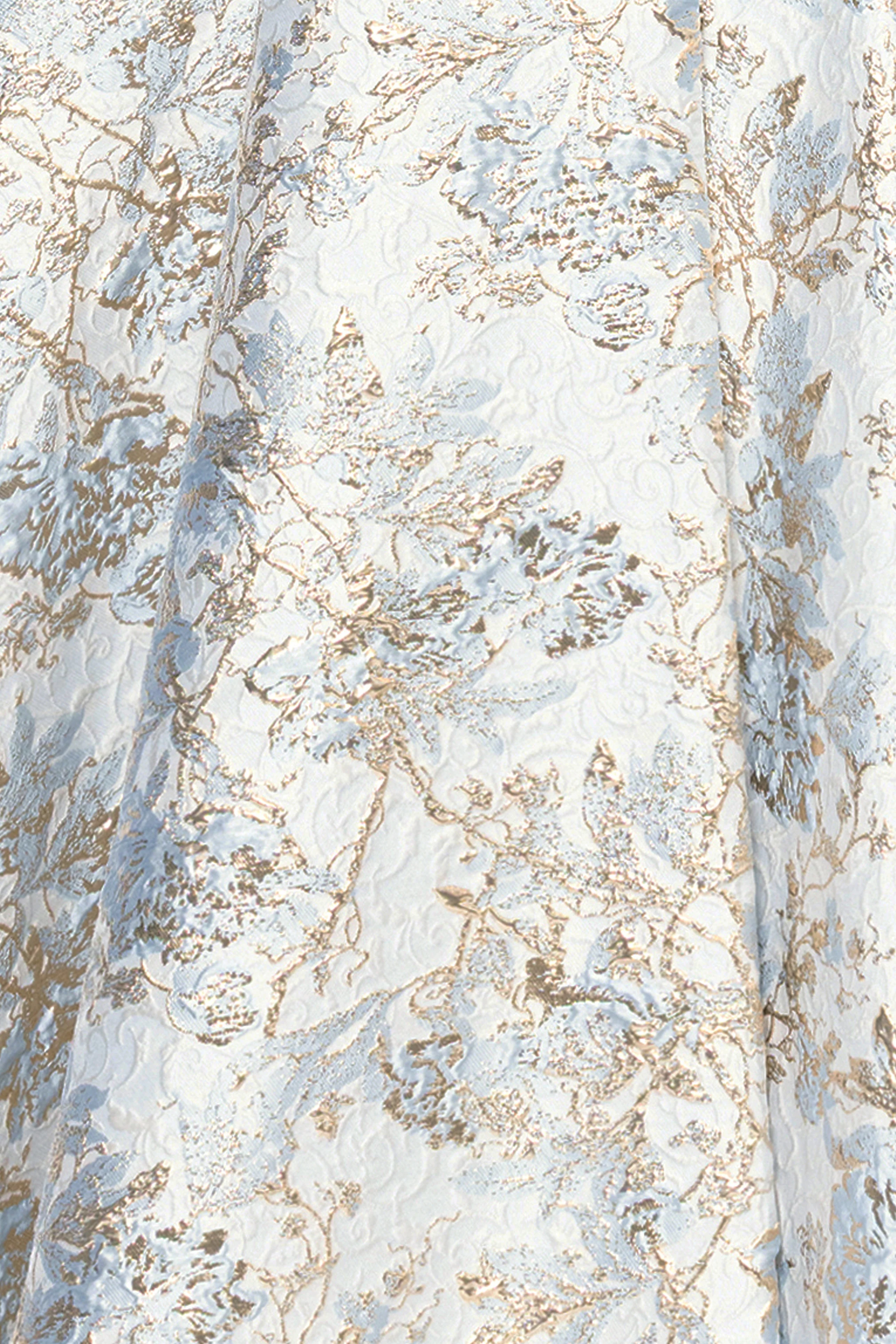 "Melissa" Brocade Off the Shoulder V-Neck Ballgown - Image 5