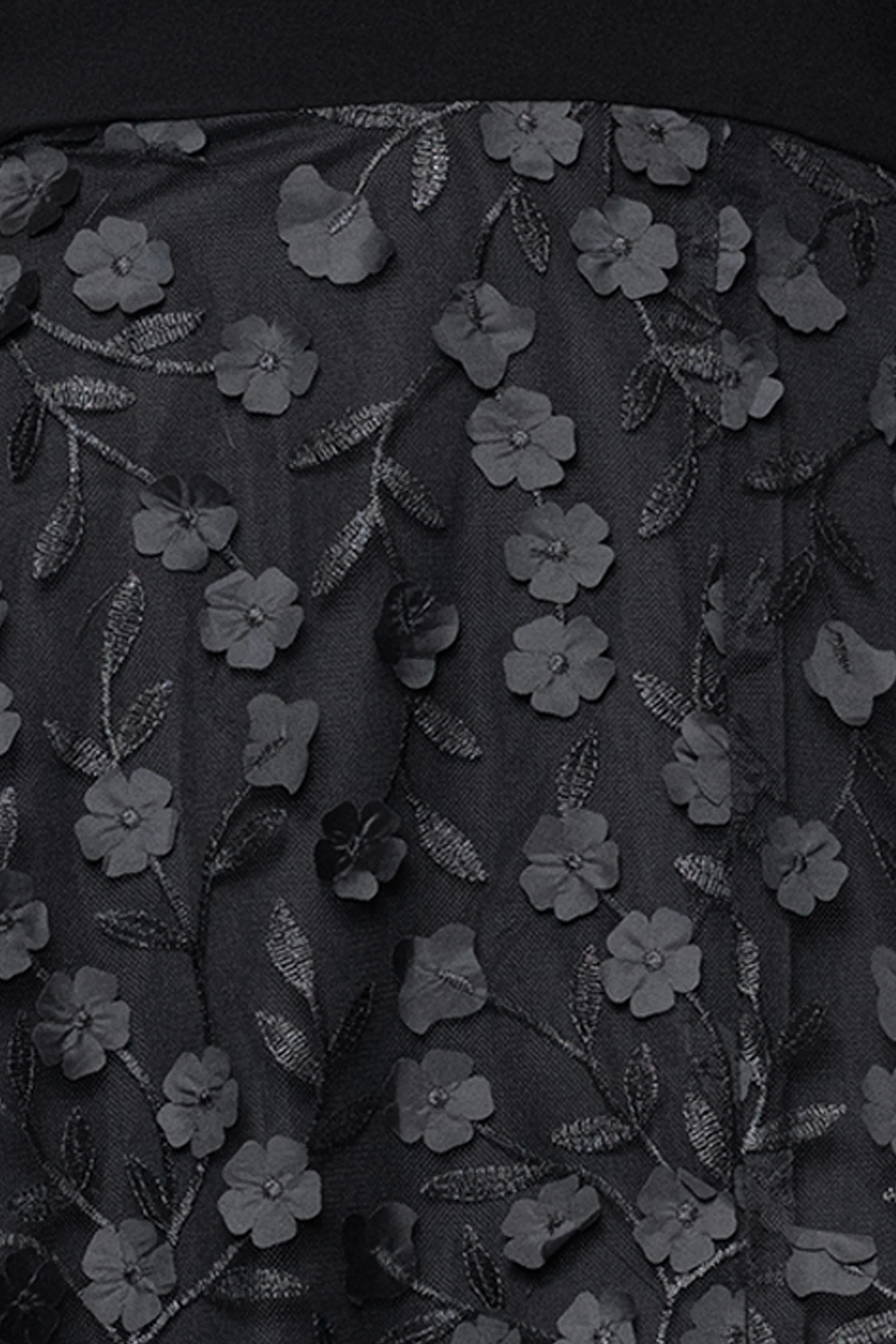 "Aurora" V - Neck Long Sleeve Raised Flower Slit Dress - Image 5
