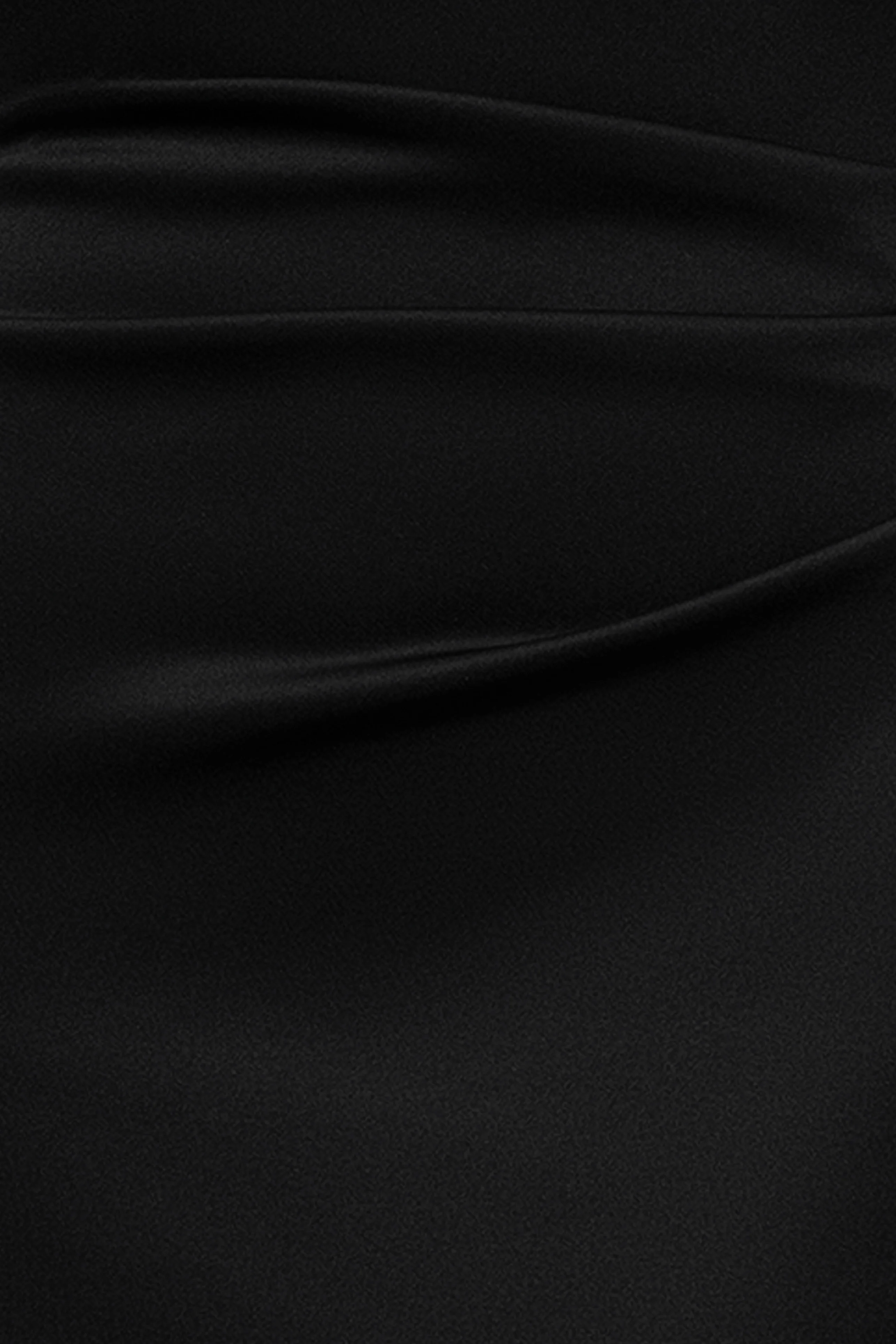 Petite "Dolly" Techno Scuba Off the Shoulder Ruffle Floor Length Dress - Image 5