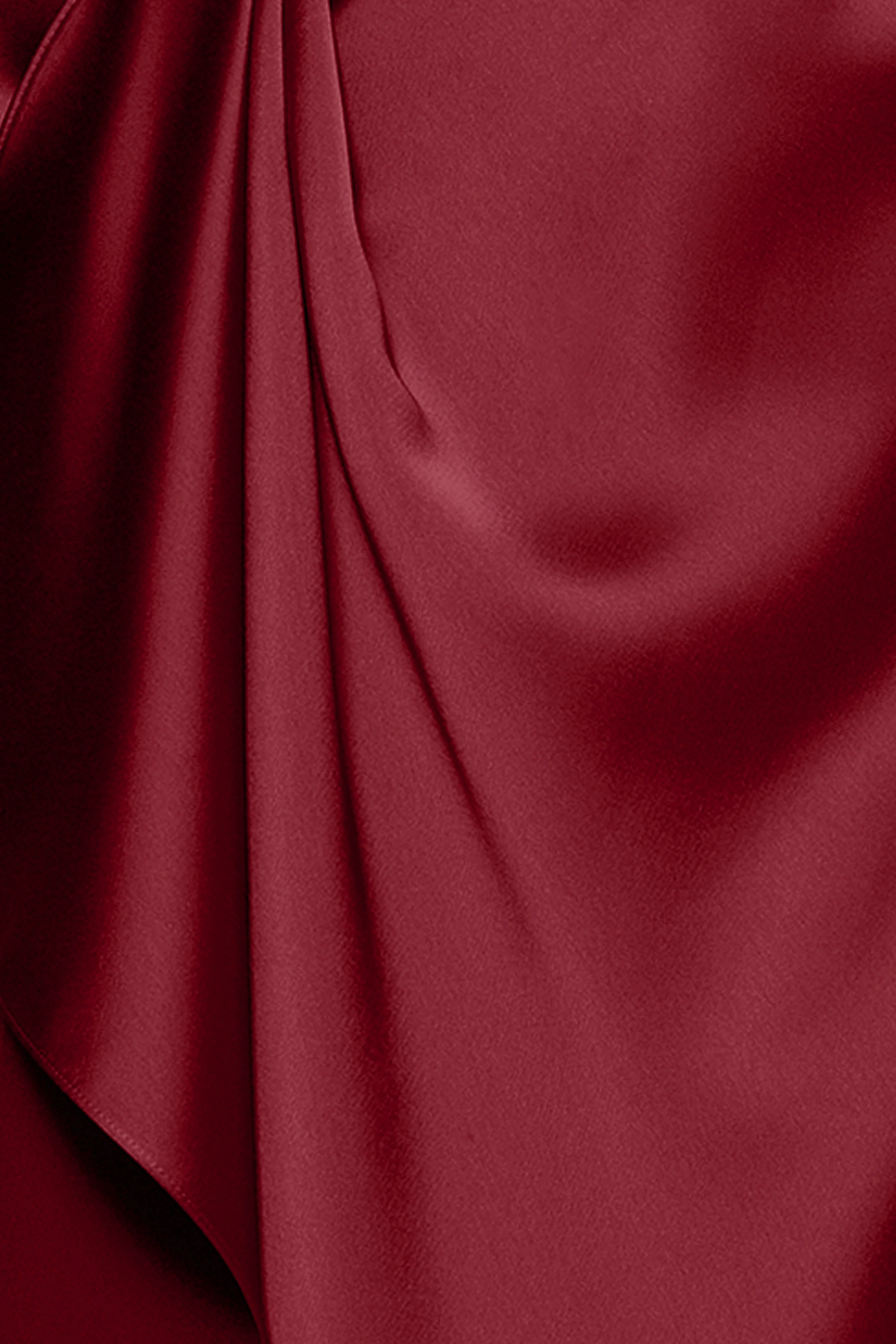 "Emery" Long Satin Long Sleeve Collared Dress - Image 14