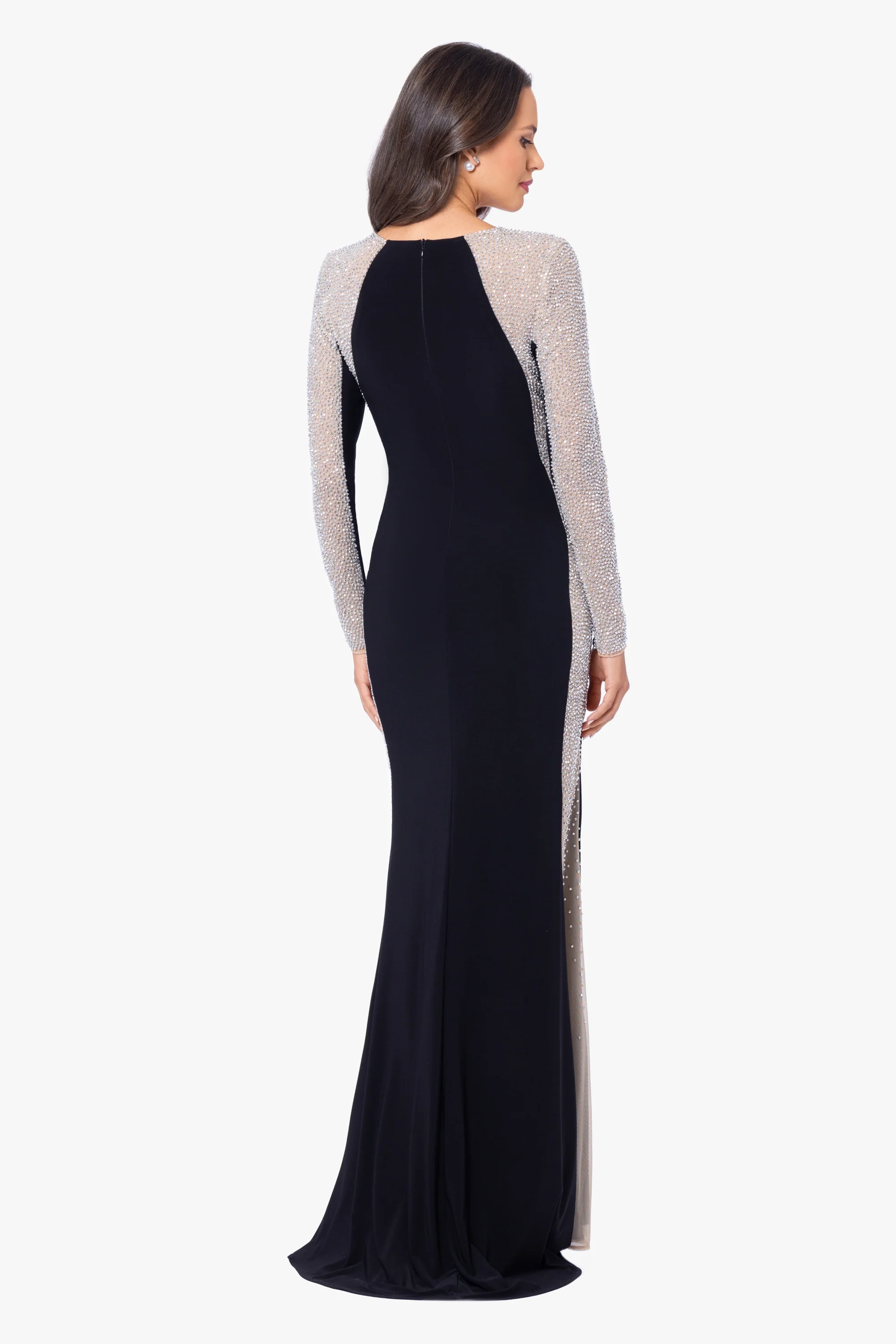 Petite "Jillian" Long Sleeve Caviar Dress - Image 3