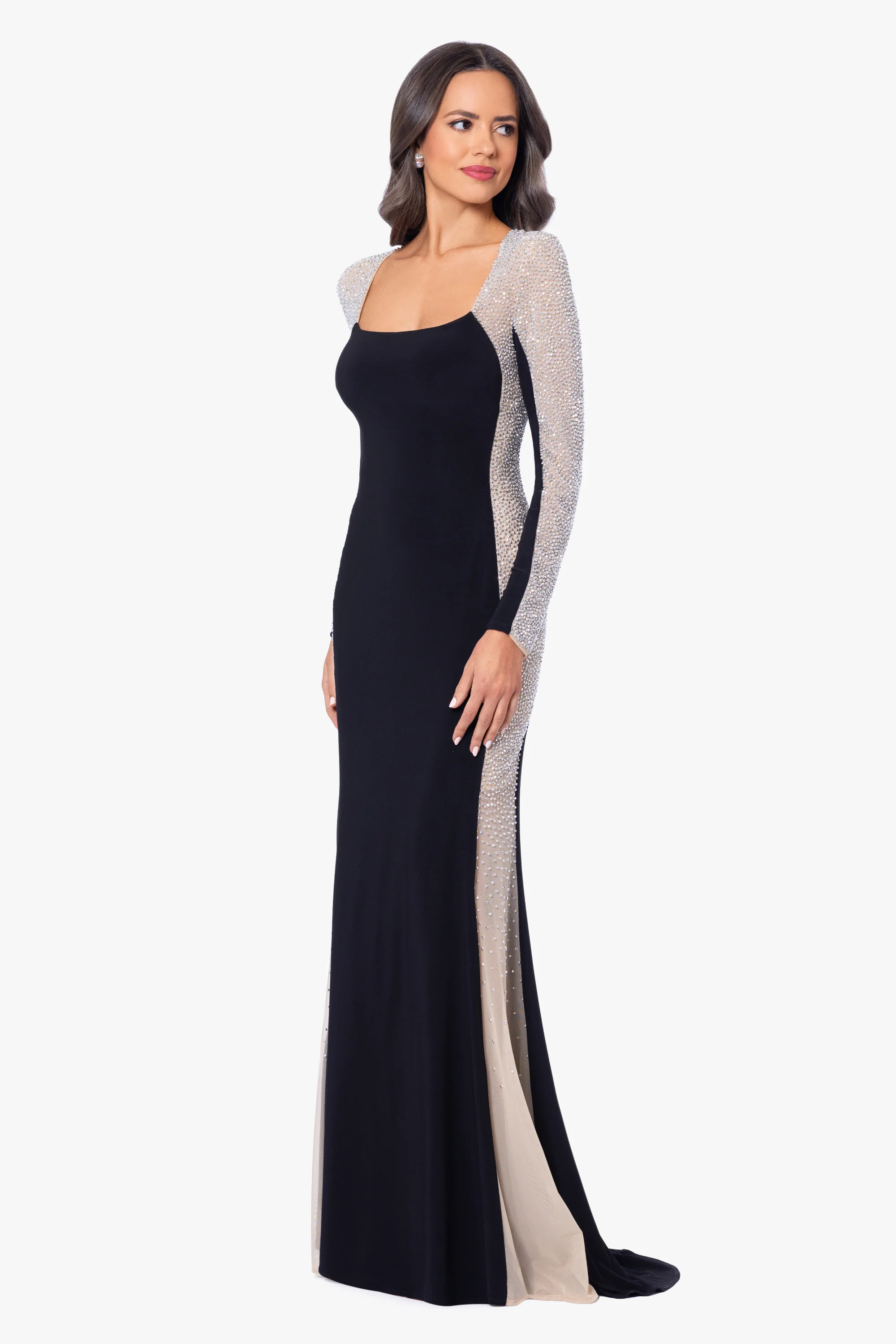 Petite "Jillian" Long Sleeve Caviar Dress - Image 4