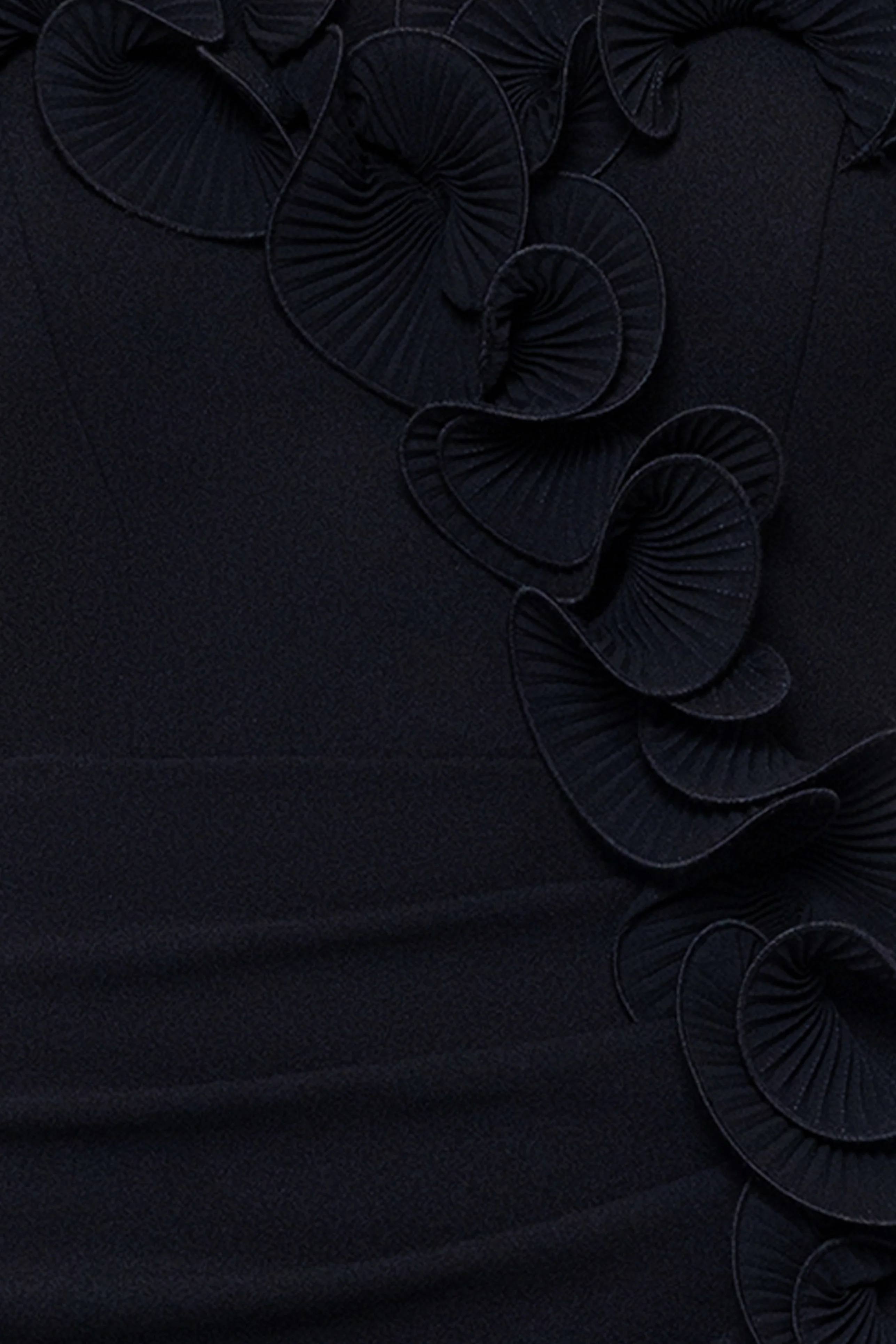 "Kimberly" Scuba Crepe Chiffon Ruffle Strapless Floor Length Dress - Image 8