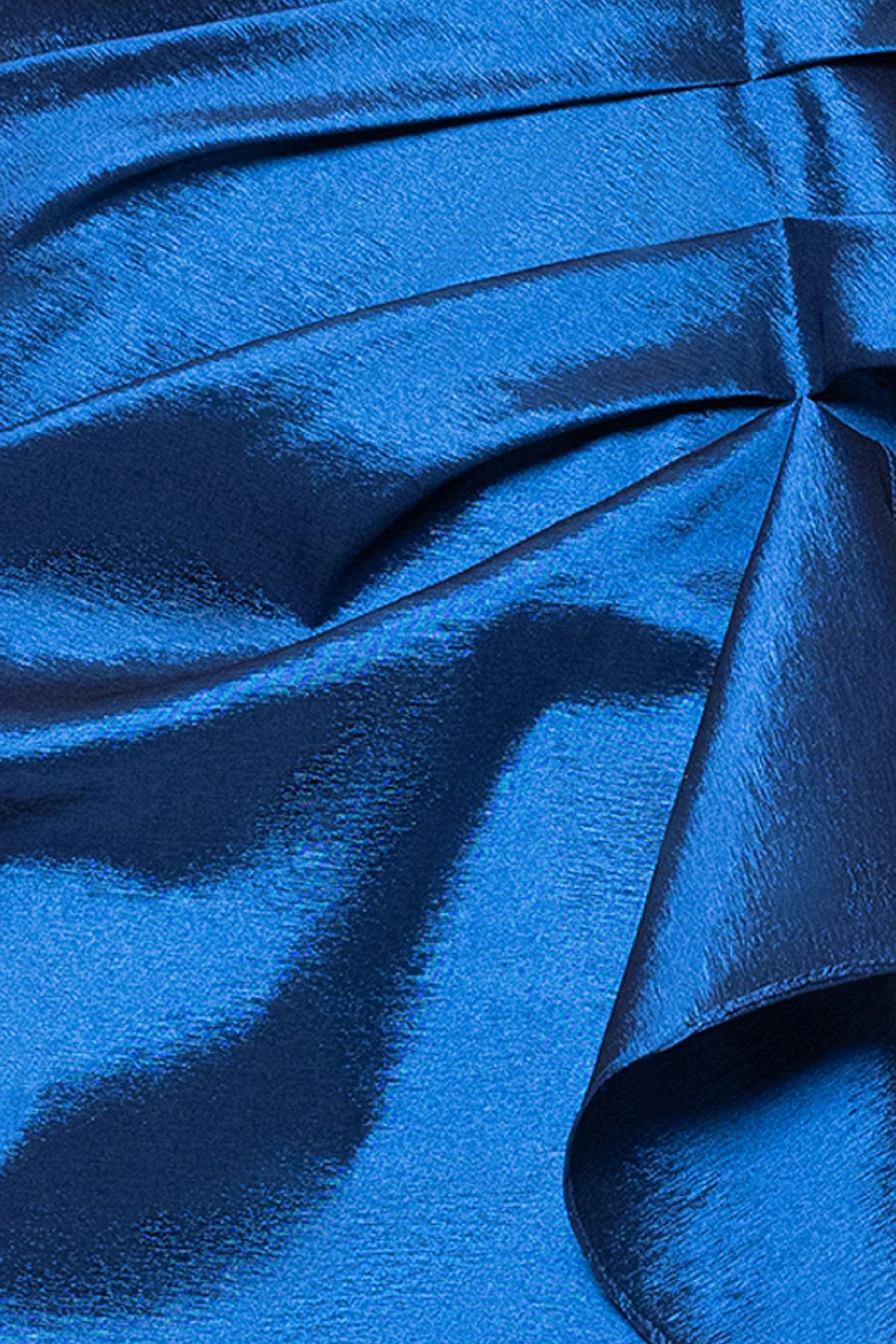Petite "Olivia" Taffeta Off the Shoulder Sweetheart Neckline Floor Length Dress - Image 5