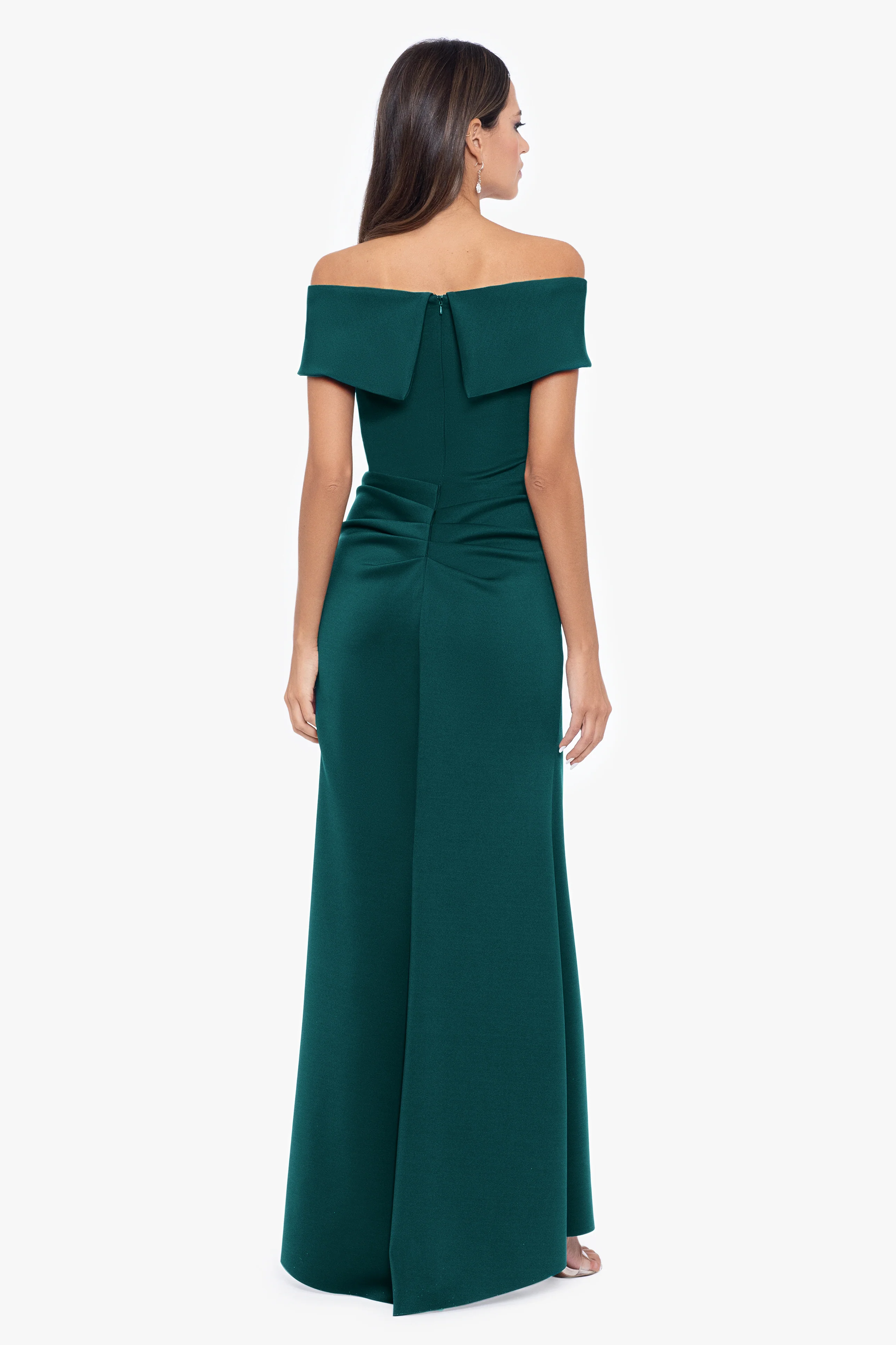 Petite "Patti" Long Off the Shoulder Techno Scuba Dress - Image 9