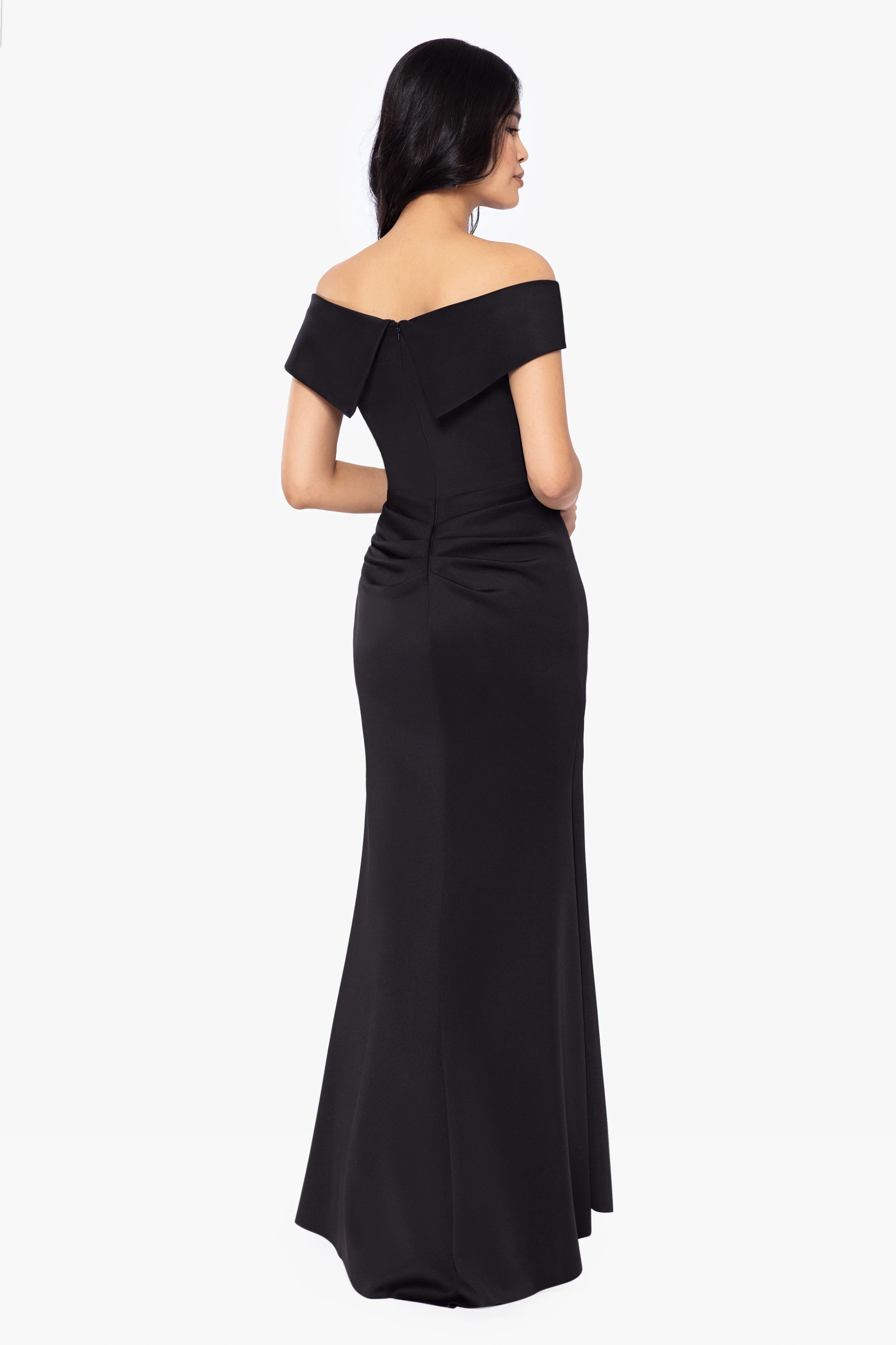 Petite "Patti" Long Off the Shoulder Techno Scuba Dress - Image 10