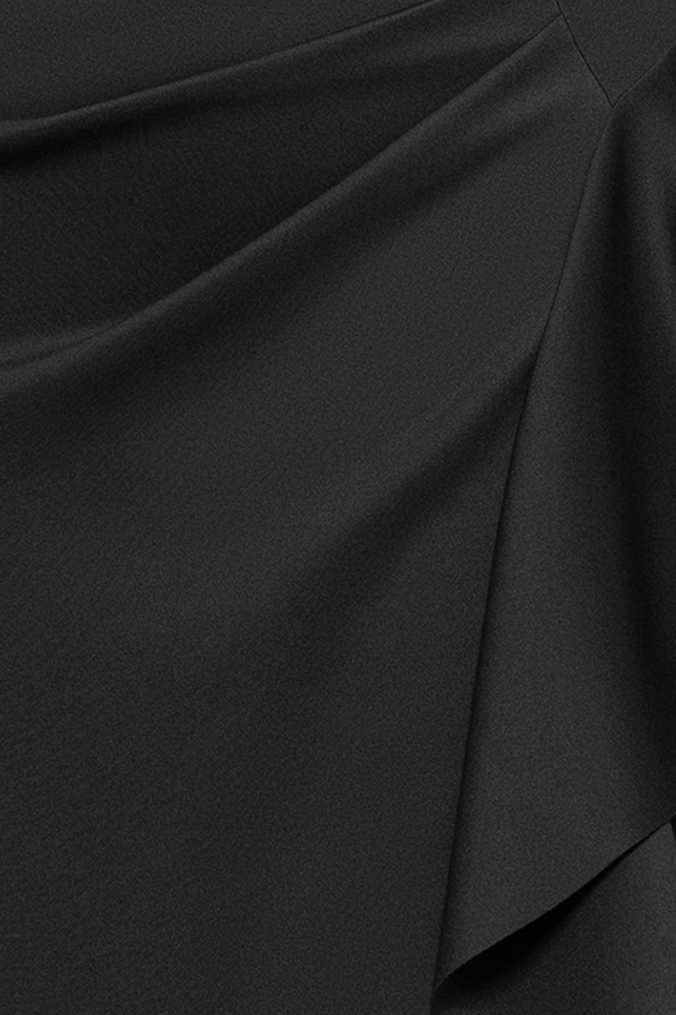 Plus "Amber" Techno Scuba 3/4 Sleeve V-Neck Ruffle Floor Length Dress - Image 5