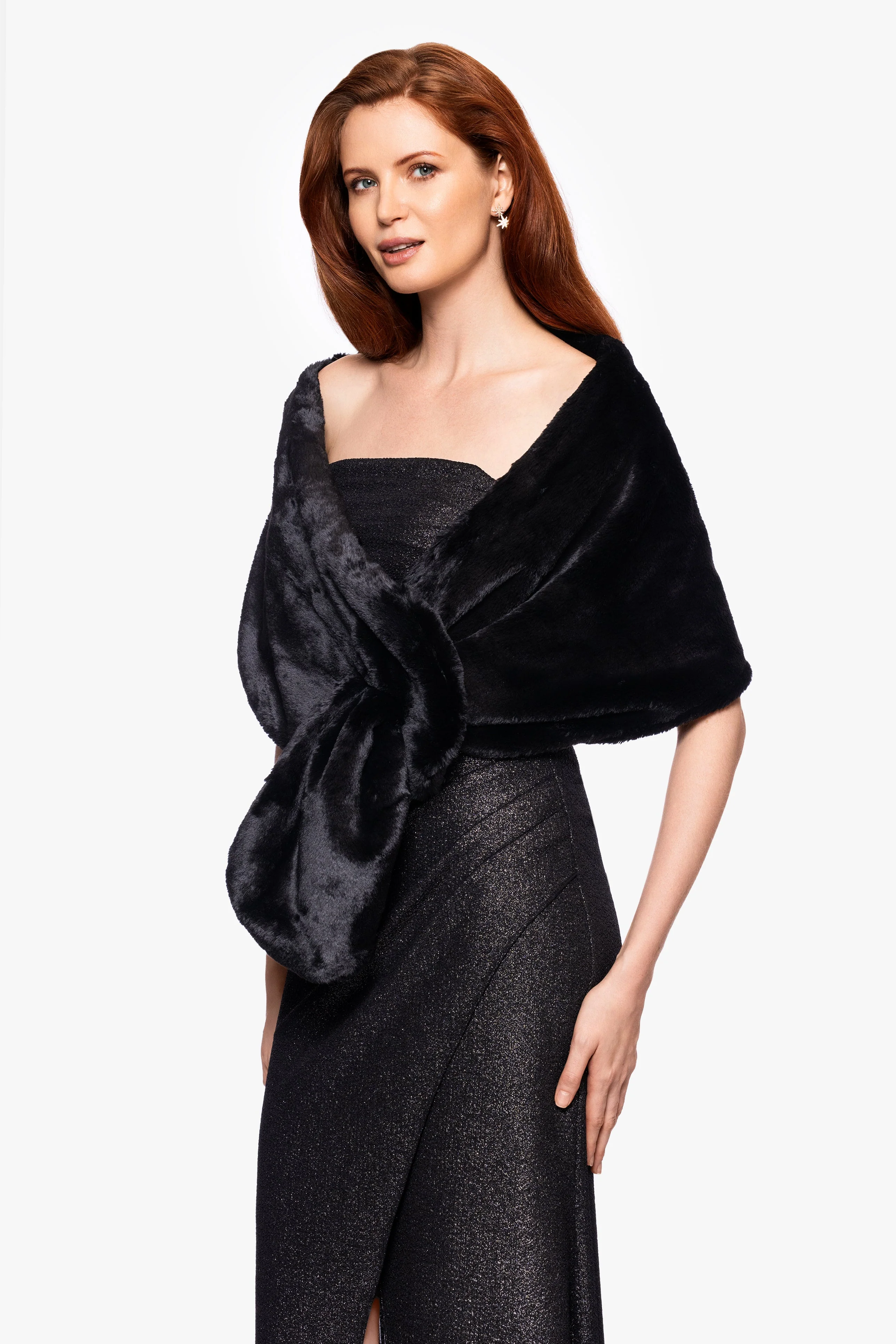 "Francine" Faux Fur Shawl Wrap - Image 4